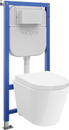 Mexen Rico potinkinis WC Tex E rėmas su WC Tornado dubeniu ir lėtai krintančiu dangčiu, baltas - 610930720200T