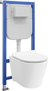 Mexen Rico potinkinė WC sistema Tex E su WC puodu ir lėtai nusileidžiančiu dangčiu, balta - 610930724000