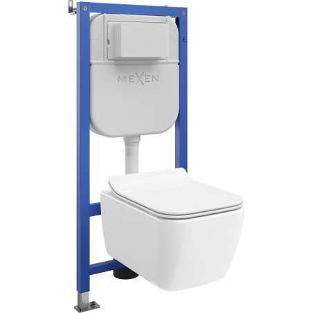 Mexen Stella paslėpta WC sistema Tex E su unitazu ir sulėtinto nusileidimo dangčiu, balta - 610930680800