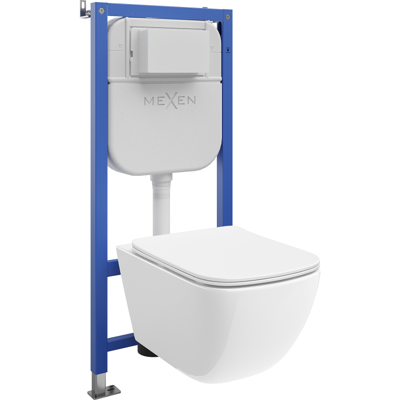 Mexen Timo WC potinkinis komplektas Tex E su WC puodu Tornado ir lėtai nusileidžiančiu dangčiu, baltas - 610930650200T