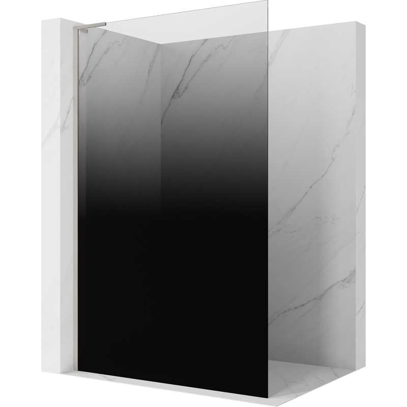Mexen Kioto L dušo sienelė Walk-in 90 x 200 cm, juoda ombre 8 mm, šlifuotas nikelis - 800-090-103-97-76