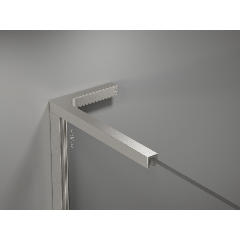 Mexen Kioto L dušo sienelė Walk-in 120 x 200 cm, ombre juoda 8 mm, šlifuotas nikelis - 800-120-103-97-76