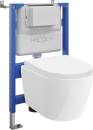 Mexen Carmen potinkinis WC komplektas su pneumatinėmis Tex Air XS-F ir WC Tornado puoda, su lėtai krentančia sėdyne, baltas