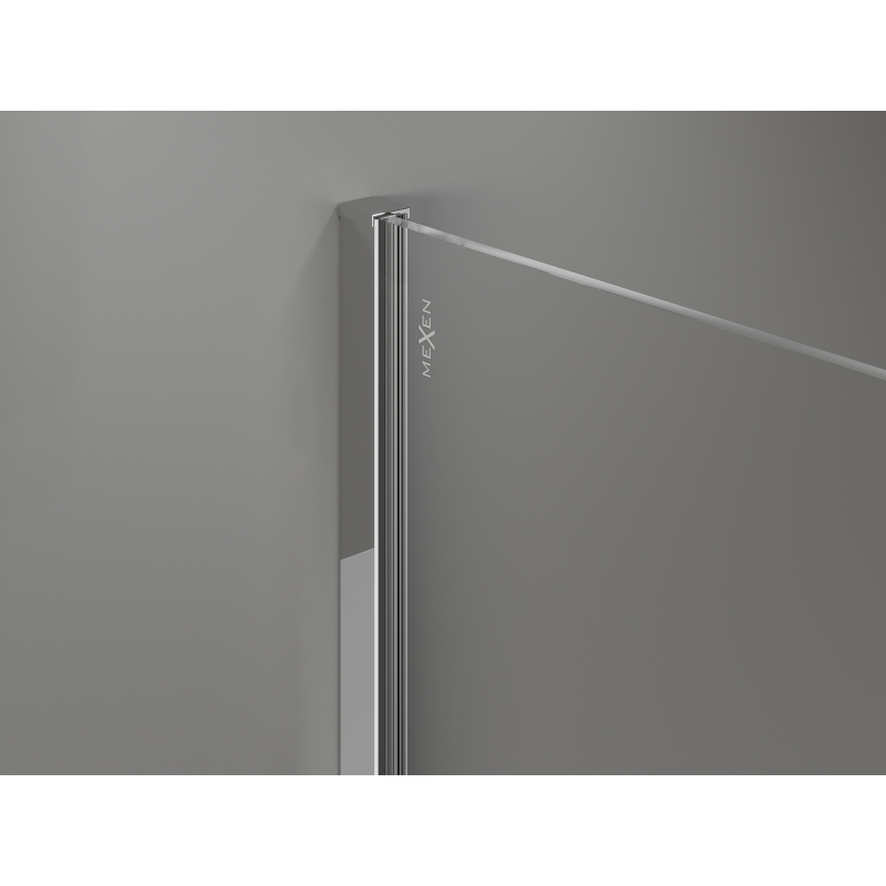 Mexen Kioto+ Dušo sienelė su lentyna Walk-in 80 x 200 cm, ombre juoda 8 mm, chromas - 800-080-121-01-76