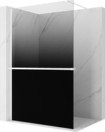 Mexen Kioto+ dušo pertvara su lentyna Walk-in 70 x 200 cm, ombre juoda 8 mm, balta - 800-070-121-20-76