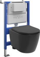 Mexen Carmen potinkinis WC stelažas pneumatinis Tex Air XS-F su tualeto dangčiu Tornado ir lėtai nusileidžiančiu dangčiu,