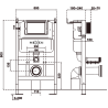 Mexen Carmen potinkinis WC stelažas pneumatinis Tex Air XS-F su tualeto dangčiu Tornado ir lėtai nusileidžiančiu dangčiu,