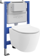 Mexen Carmen paketinis wc potinkinis rinkinys Tex Air XS-F su WC Tornado dubeniu ir lėtai nusileidžiančia sėdyne, baltas