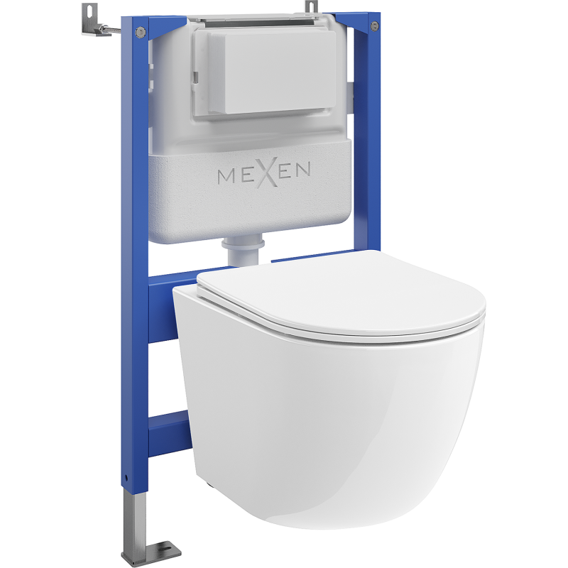 Mexen Lena WC potinkinis komplektas su pneumatiniais rėmais Tex Air XS-F su WC dubeniu ir lėtai nusileidžiančiu dangčiu,