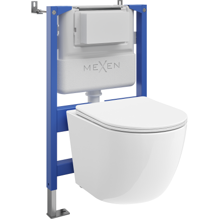 Mexen Lena WC potinkinis komplektas su pneumatiniais rėmais Tex Air XS-F su WC dubeniu ir lėtai nusileidžiančiu dangčiu,
