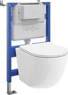 Mexen Lena paslėptas WC montavimo rinkinys su pneumatiniu Tex Air XS-F rėmu, Tornado unitazo dubeniu ir lėtai