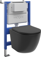 Mexen Lena paslėptas WC komplektas su pneumatinio veikimo Tex Air XS-F rėmu, Tornado WC klozetu ir lėtai nusileidžiančiu
