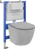 Mexen Lena paslėptų elementų WC komplektas Tex Air XS-F su tualetu ir lėtai nusileidžiančia sėdyne, šviesiai pilka