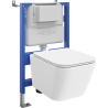 Mexen Madox povandeninis WC rėmo komplektas pneumatic Tex Air XS-F su WC misku ir lėtai užsidarančiu dangčiu, baltas