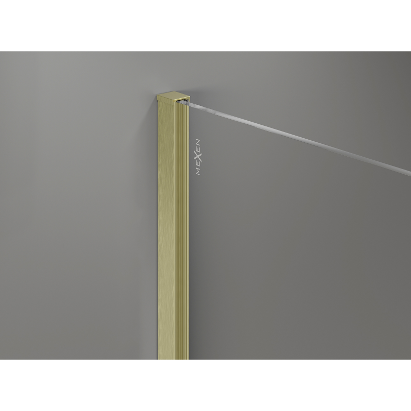 Mexen Kioto+ dušo sienelė su lentyna Walk-in 80 x 200 cm, juoda ombre 8 mm, auksinė šlifuota - 800-080-121-55-76