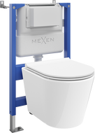 Mexen Rico paslėptas WC komplektas su pneumatiniais Tex Air XS-F rėmais, WC Tornado puodu ir lėtai nusileidžiančiu