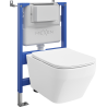 Mexen Riva paslėptas WC komplektas su pneumatiniais rėmais Tex Air XS-F su WC tualetu Tornado ir lėtai krentančiu dangčiu,
