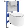 Mexen Sofia WC potinkinis komplektas pneumatinis Tex Air XS-F su WC Tornado ir lėtai nusileidžiančia sėdyne, baltas