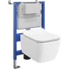 Mexen Stella WC paslėptas tvirtinimo rinkinys su Tex Air XS-F pneumatiniu rėmeliu, tualeto dubeniu ir lėtai užsidarančiu