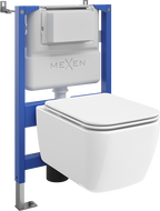 Mexen Stella potinkinis WC komplektas su pneumatinis rėmas Tex Air XS-F, su WC puodu ir lėta nusileidžianti lenta, baltas