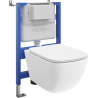 Mexen Timo paslėptas WC rinkinys pneumatiniu rėmu Tex Air XS-F su WC puodu Tornado ir lėtai nusileidžiančiu dangčiu,