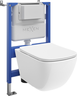 Mexen Timo paslėptas WC rinkinys pneumatiniu rėmu Tex Air XS-F su WC puodu Tornado ir lėtai nusileidžiančiu dangčiu,