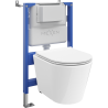 Mexen Rico paslėptas WC stovo rinkinys pneumatinis Tex Air XS-F su WC dubeniu ir lėtai nusileidžiančiu dangčiu, baltas