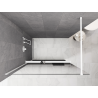 Mexen Kioto+ dušo kabinos pertvara su lentyna Walk-in 150 x 200 cm, ombre juoda 8 mm, balta - 800-150-121-20-76