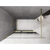 Mexen Kioto+ dušo sienelė su lentyna Walk-in 90 x 200 cm, ombre juoda 8 mm, auksinė - 800-090-121-50-76