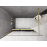 Mexen Kioto+ dušo sienelė su lentyna Walk-in 80 x 200 cm, juoda ombre 8 mm, auksinė šlifuota - 800-080-121-55-76