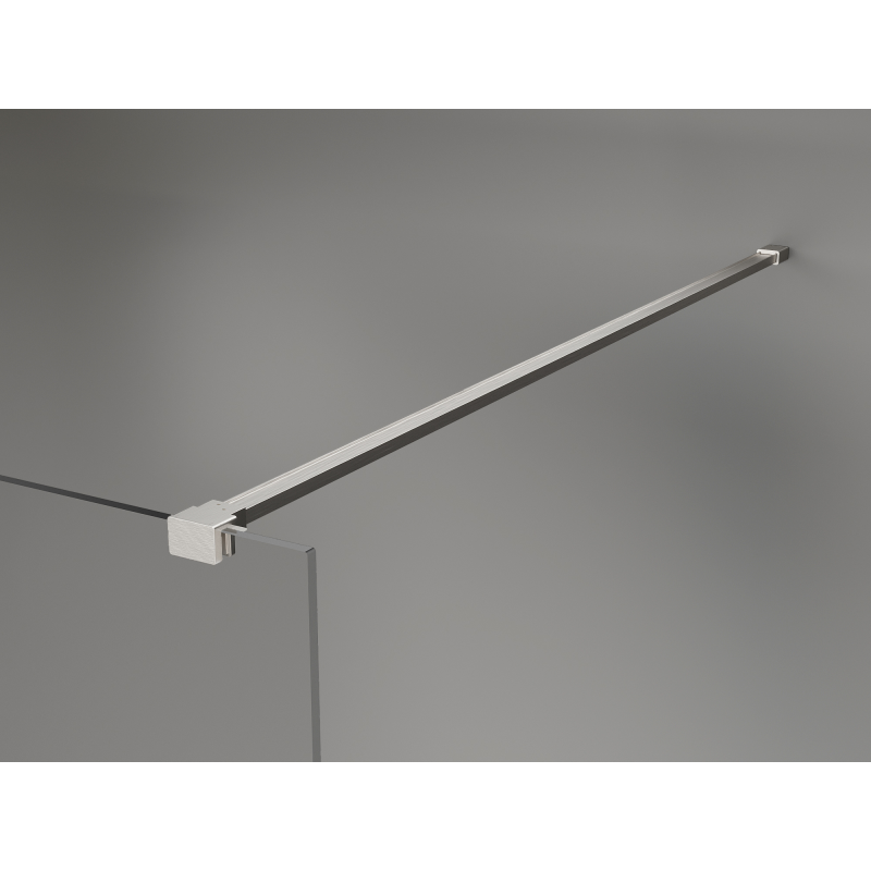 Mexen Kioto+ dušo siena su lentyna Walk-in 80 x 200 cm, ombre juoda 8 mm, šlifuotas nikelis - 800-080-121-97-76