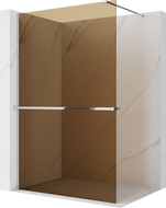 Mexen Kioto+ dušo siena su lentyna „Walk-in“ 100 x 200 cm, bronza 8 mm, chromas - 800-100-121-01-32