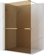 Mexen Kioto+ dušo siena su lentyna, Walk-in 70 x 200 cm, bronza 8 mm, auksinė - 800-070-121-50-32