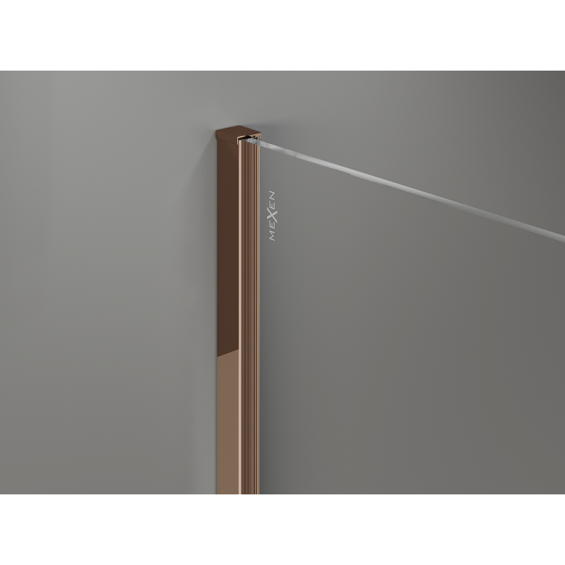 Mexen Kioto+ Dušo sienelė su lentyna Walk-in 70 x 200 cm, 8 mm bronzinė, rausvas auksas - 800-070-121-60-32