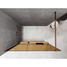 Mexen Kioto+ dušo sienelė su lentyna Walk-in 130 x 200 cm, bronzinė 8 mm, rožinis auksas - 800-130-121-60-32