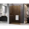 Mexen Kioto+ dušo sienelė su lentyna Walk-in 80 x 200 cm, bronza 8 mm, šlifuotas varis - 800-080-121-65-32