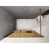 Mexen Kioto+ dušo sienelė su lentyna Walk-in 80 x 200 cm, bronza 8 mm, šlifuotas varis - 800-080-121-65-32