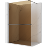 Mexen Kioto+ dušo siena su lentyna Walk-in 80 x 200 cm, bronza 8 mm, šlifuota pilka pilka - 800-080-121-66-32