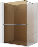Mexen Kioto+ dušo pertvara su lentyna „Walk-in“ 100 x 200 cm, bronza 8 mm, ginklo metalo spalva - 800-100-121-95-32
