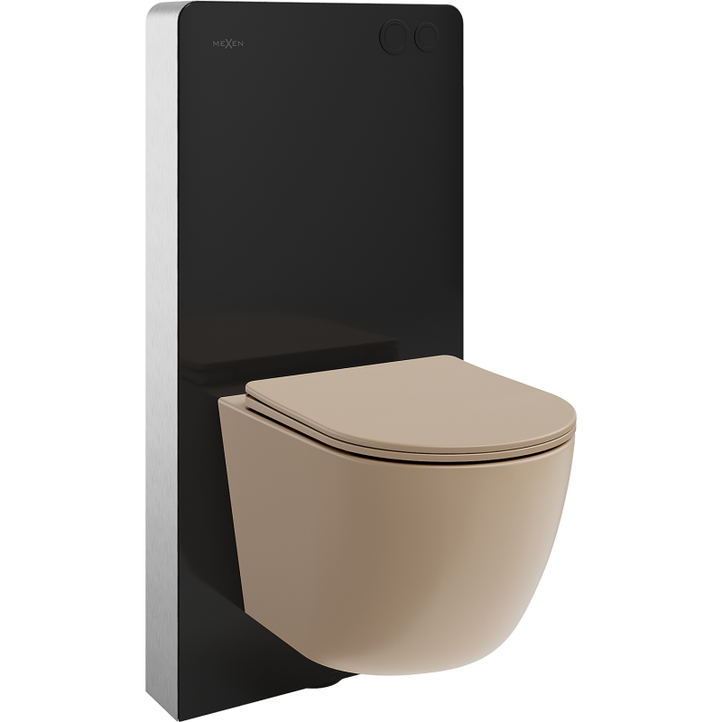 Mexen Lena virštinkinis WC stelažo rinkinys su pneumatiniu Tex Air G stačiu WC ir lėtai nusileidžiančiu dangčiu, matinė