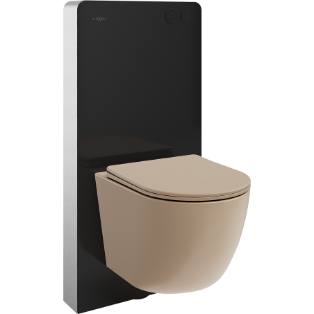 Mexen Lena virštinkinis WC stelažo rinkinys su pneumatiniu Tex Air G stačiu WC ir lėtai nusileidžiančiu dangčiu, matinė