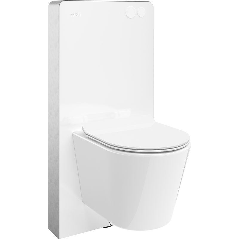 Mexen Rico ant sienos montuojamas WC komplektas su pneumatinės sistemos stelažu Tex Air G ir WC Tornado bei lėtai
