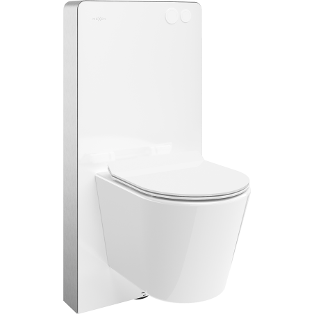 Mexen Rico ant sienos montuojamas WC komplektas su pneumatinės sistemos stelažu Tex Air G ir WC Tornado bei lėtai
