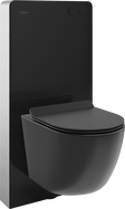 Mexen Lena paketas WC išorinis rėmas pneumatinis Tex Air G su WC dubeniu ir lėtai nusileidžiančiu dangčiu, juodas matinis