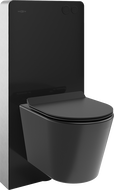Mexen Rico pakabinė WC rėmas su pneumatinėmis Tex Air G su WC Tornado unitazu ir lėtai nusileidžiančiu dangčiu, juodas