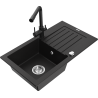 Mexen Pablo granito plautuvė su viena kamera, nutekėjimu ir Duero virtuviniu maišytuvu, juoda - 6510-77-671600-70