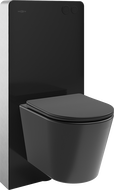 Mexen Rico komplektas prie sienos WC rėmo pneumatinis Tex Air G su WC puodu Tornado ir lėtai nusileidžiančia sėdyne, juodas