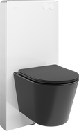 Mexen Rico paketas virštinkinis WC su Tex Air G pneumatinis rėmu, WC puodu ir lėtai uždarančia sėdyne, juodas matinis