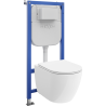 Mexen Lena paslėptas WC komplektas Tex E su WC dubeniu 2.0 ir lėtai nusileidžiančiu dangčiu, baltas - 61093022L4000