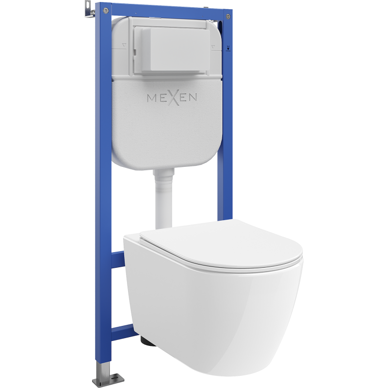Mexen Rico paslėptas WC sistemos komplektas su tekstiline Tex Air E pneumatinis rėmas su WC 2.0 Tornado ir lėtai nuleidžiama